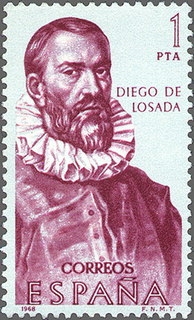 ESPAÑA 1968 1890 Sello Nuevo Forjadores de America Diego de Losada c/charnela Espana Spain Espagne Spagna Spanje Spanien 